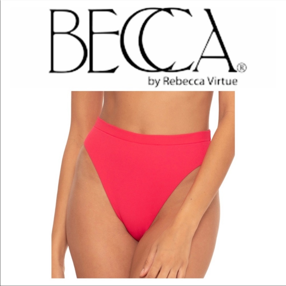 NEW BECCA Daniella Fine Line Banded High Waisted Bikini Bottom